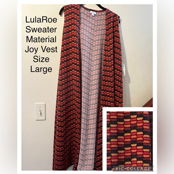 Lularoe Joy Vest SweaterMaterisl - Picture 1 of 2